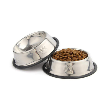 Qpey Pet Food Bowl Stainless Steel