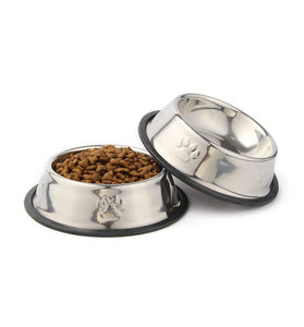 Qpey Pet Food Bowl Stainless Steel